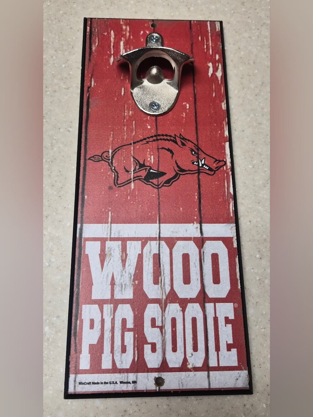 WinCraft Arkansas Razorbacks Fan Bottle Opener Wall Sign